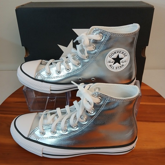 Converse Shoes - Converse Chuck Taylor All Star Hi Womens 9.5 Metallic Silver Shoes A14875C